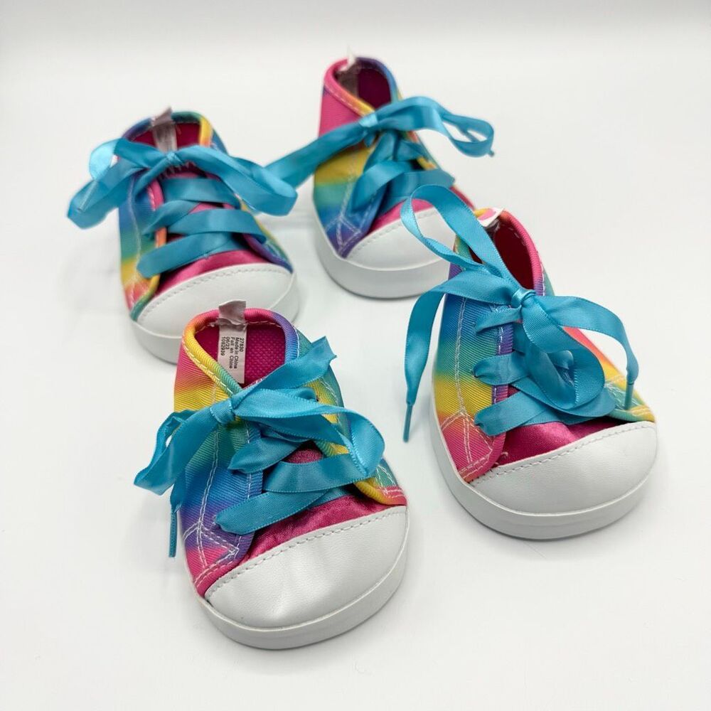 Build A Bear Workshop Rainbow Tie Dye Sneakers for Plush Animals - Set of 4